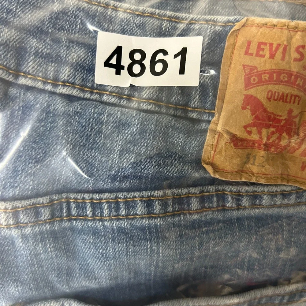 Levi's 512 Tapered Jeans Men's Blue Denim Slim Fit Stretch Zip Fly Y2K - 34X28.5